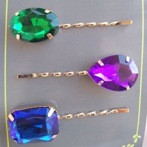 Rhinestone Bobby Pins Jewel Tone Hair Accessories Gift Prom Party Cosplay Fun